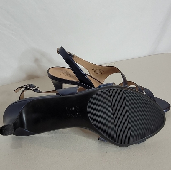 Naturalizer Taimi Blue Metallic Sparkle Slingback Open Toe Dress Heel - Size 8.5 - Picture 7 of 9